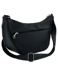 PIERRE CARDIN Anti-Theft Nylon Crescent Cross-body Bag in Black