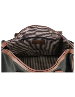 PIERRE CARDIN Canvas Overnight Duffle Bag in Black
