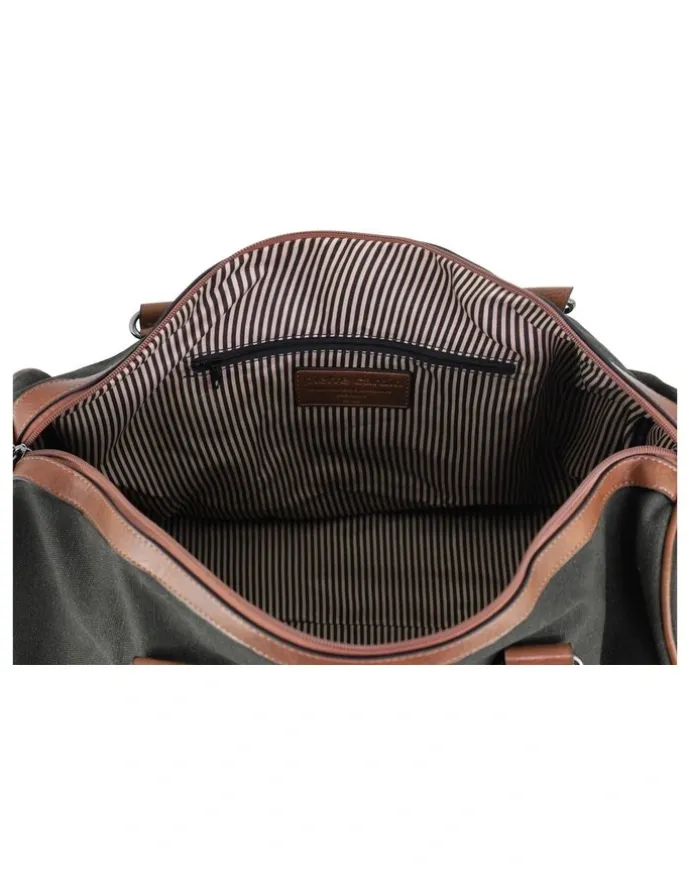 PIERRE CARDIN Canvas Overnight Duffle Bag in Black
