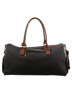 PIERRE CARDIN Canvas Overnight Duffle Bag in Black
