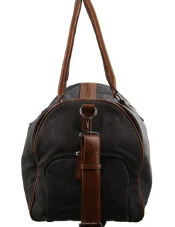 PIERRE CARDIN Canvas Overnight Duffle Bag in Black