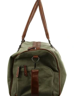 PIERRE CARDIN Canvas Overnight Duffle Bag in Green