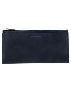 PIERRE CARDIN Genuine Ladies Leather Bi-Fold Wallet in Navy