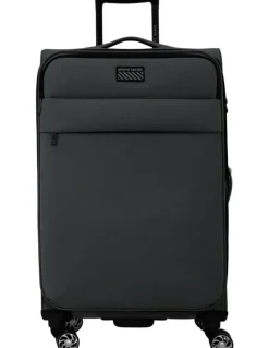 PIERRE CARDIN Horizon Soft Water-Repellent Large Suitcase Spinner in Charcoal