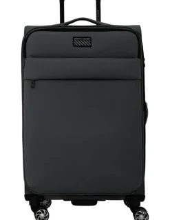 PIERRE CARDIN Horizon Soft Water-Repellent MEDIUM Suitcase Spinner in Charcoal