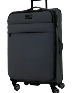 PIERRE CARDIN Horizon Soft Water-Repellent MEDIUM Suitcase Spinner in Charcoal