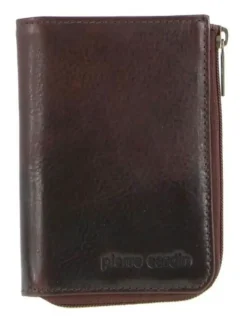PIERRE CARDIN Italian Leather Key + Credit Card Holder in Chocolate