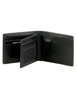 PIERRE CARDIN Leather Bi-Fold Wallet in Black