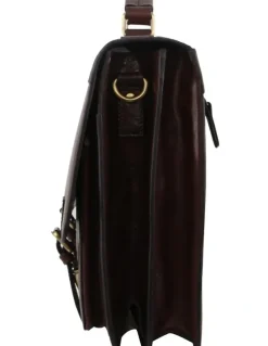 PIERRE CARDIN Leather Business/Computer Bag in Brown