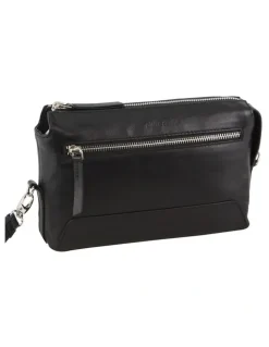 PIERRE CARDIN Leather Organizer Bag in Black
