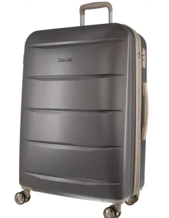 PIERRE CARDIN Musee 80cm Large Hard-Shell 2-Tone Suitcase in Graphite
