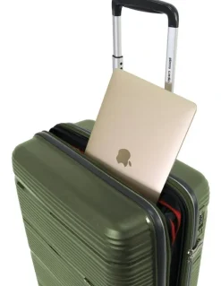 PIERRE CARDIN Normandy Cabin Hard Shell Suitcase 55cm in Green