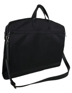 PIERRE CARDIN Nylon Overnight Garment Bag in Black