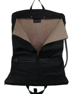 PIERRE CARDIN Nylon Overnight Garment Bag in Black