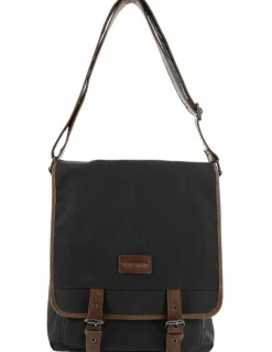 PIERRE CARDIN Pierre Cardin Canvas Buckle Satchel in Black