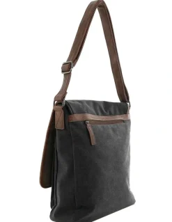 PIERRE CARDIN Pierre Cardin Canvas Buckle Satchel in Black