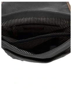 PIERRE CARDIN Pierre Cardin Canvas Buckle Satchel in Black