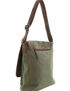 PIERRE CARDIN Pierre Cardin Canvas Buckle Satchel n Brown - Canvas/Vegan Leather