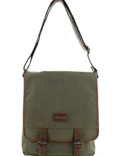 PIERRE CARDIN Pierre Cardin Canvas Buckle Satchel n Brown - Canvas/Vegan Leather