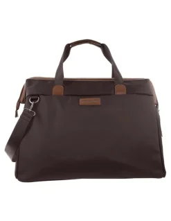 PIERRE CARDIN Pierre Cardin Euro Overnighter Carry On in Chocolate - Nylon/Vegan Leather