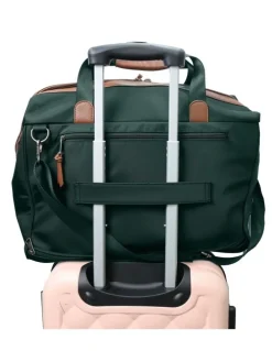 PIERRE CARDIN Pierre Cardin Euro Overnighter Carry On in Olive - Nylon/Vegan Leather