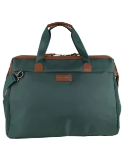 PIERRE CARDIN Pierre Cardin Euro Overnighter Carry On in Olive - Nylon/Vegan Leather