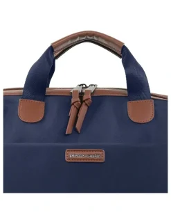 PIERRE CARDIN Pierre Cardin Euro Backpack Carry On in Navy - Nylon/Vegan Leather