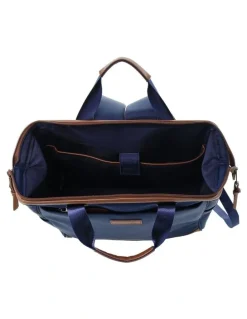PIERRE CARDIN Pierre Cardin Euro Backpack Carry On in Navy - Nylon/Vegan Leather