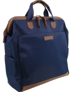 PIERRE CARDIN Pierre Cardin Euro Backpack Carry On in Navy - Nylon/Vegan Leather