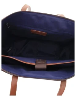 PIERRE CARDIN Pierre Cardin Euro Tote in Chocolate - Nylon/Vegan Leather
