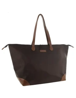 PIERRE CARDIN Pierre Cardin Euro Tote in Chocolate - Nylon/Vegan Leather