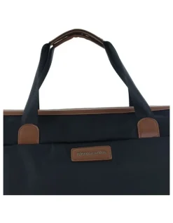 PIERRE CARDIN Pierre Cardin Euro Overnighter Carry On in Black - Nylon/Vegan Leather