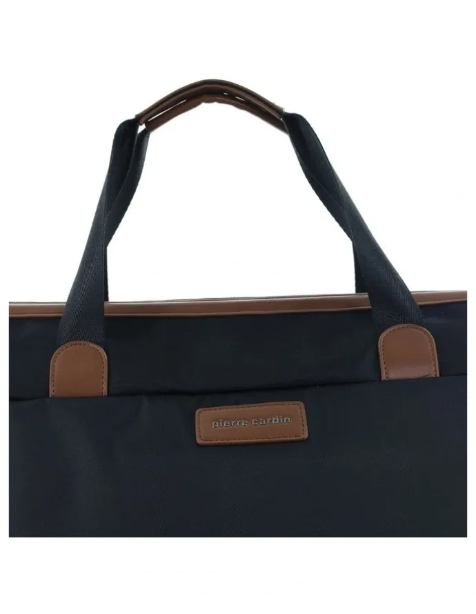 PIERRE CARDIN Pierre Cardin Euro Overnighter Carry On in Black - Nylon/Vegan Leather