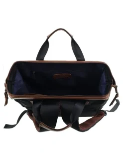PIERRE CARDIN Pierre Cardin Euro Backpack Carry On in Black - Nylon/Vegan Leather