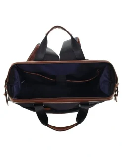 PIERRE CARDIN Pierre Cardin Euro Backpack Carry On in Black - Nylon/Vegan Leather