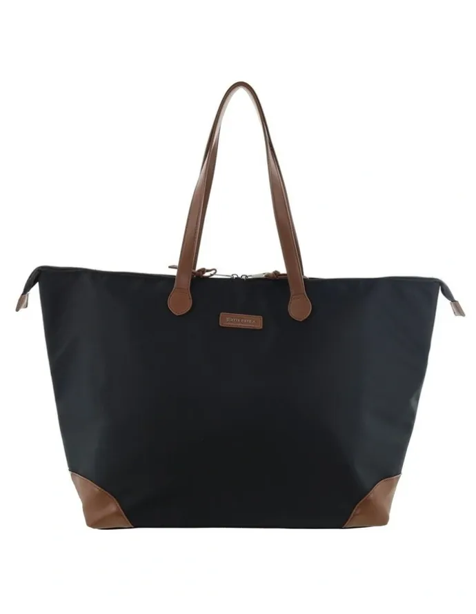 PIERRE CARDIN Pierre Cardin Euro Tote in Black - Nylon/Vegan Leather