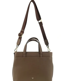 PIERRE CARDIN Pierre Cardin Genuine Leather Tote Bag In Oak