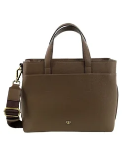 PIERRE CARDIN Pierre Cardin Genuine Leather Tote Bag In Oak