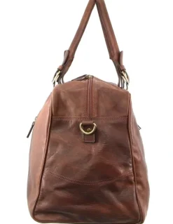 PIERRE CARDIN Pierre Cardin Genuine Leather Overnight Bag in Chocolate