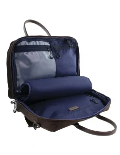 PIERRE CARDIN Pierre Cardin Luxe Nylon Carry On Bag in Chocolate