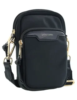 PIERRE CARDIN Pierre Cardin Monaco Nylon Everywhere Bag in Black - Nylon/Vegan Leather