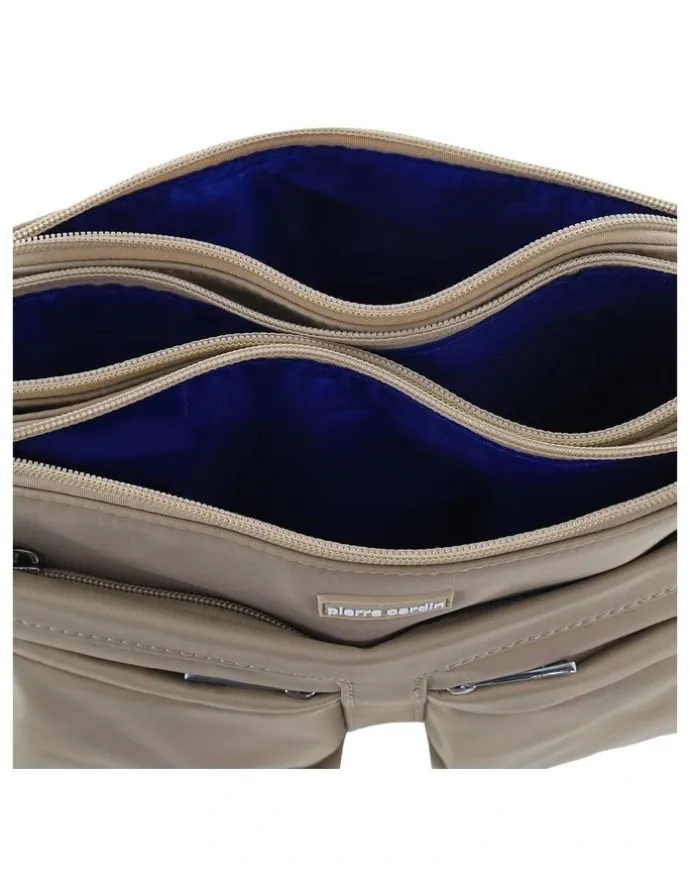 PIERRE CARDIN Pierre Cardin Nylon Anti-Theft Crossbody Bag in Camel