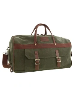 PIERRE CARDIN Pierre Cardin Nomadic Canvas Overnight Bag in Brown