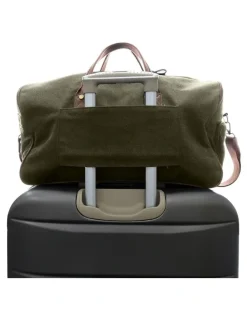 PIERRE CARDIN Pierre Cardin Nomadic Canvas Overnight Bag in Brown