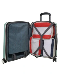 PIERRE CARDIN Pierre Cardin Oasis Hard Shell Medium and Cabin Bundle 2-Piece Set in Mint - Polycarbonate (PC)