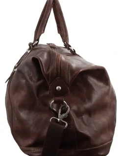 PIERRE CARDIN Pierre Cardin Rustic Genuine Leather Overnight Bag in Chocolate