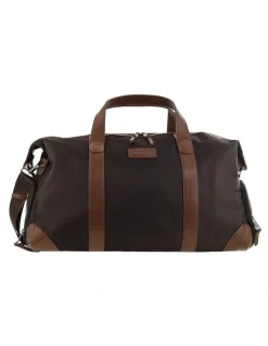 PIERRE CARDIN Pierre Cardin 2-Tone Lite Overnight Bag in Chocolate