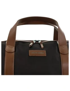PIERRE CARDIN Pierre Cardin 2-Tone Lite Overnight Bag in Chocolate