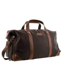 PIERRE CARDIN Pierre Cardin 2-Tone Lite Overnight Bag in Chocolate