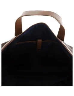 PIERRE CARDIN Pierre Cardin 2-Tone Lite Overnight Bag in Chocolate